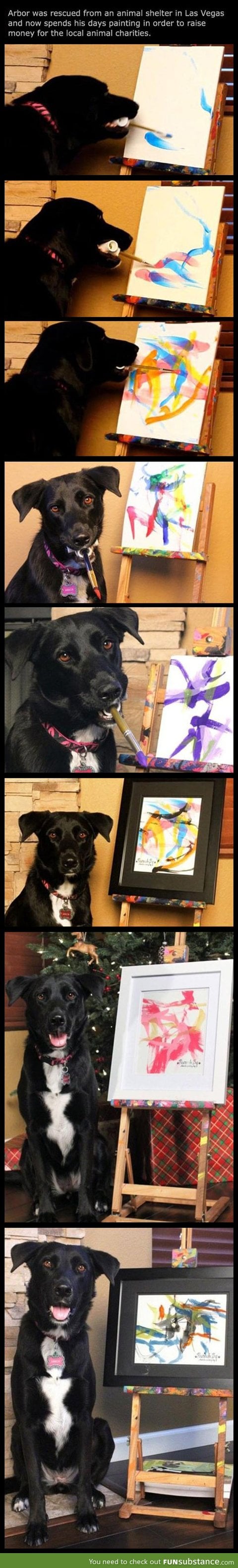 The dog who can paint