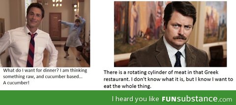 The normal dinner conversation between me and my wife