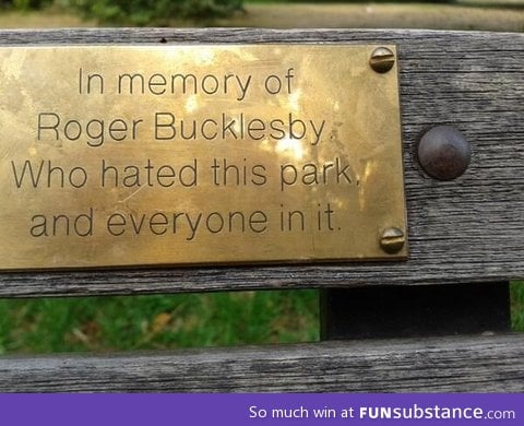 I was walking through london and I came across this bench