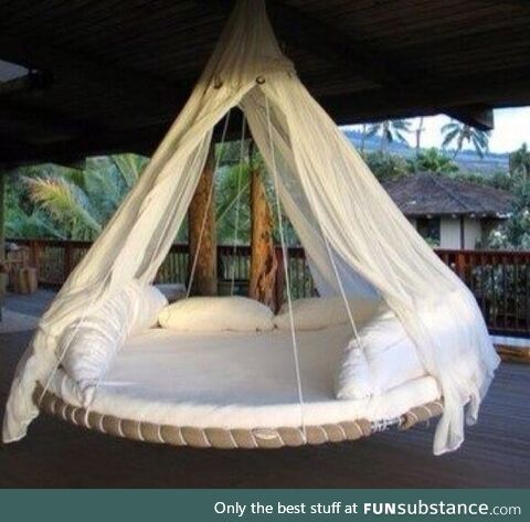 A recycled trampoline