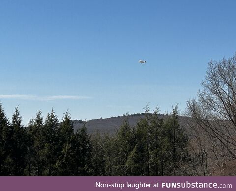 Is seeing a blimp fly over your house rare?