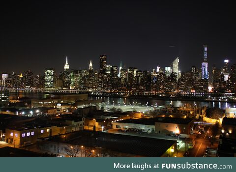 New York from a hotel roof in Queens