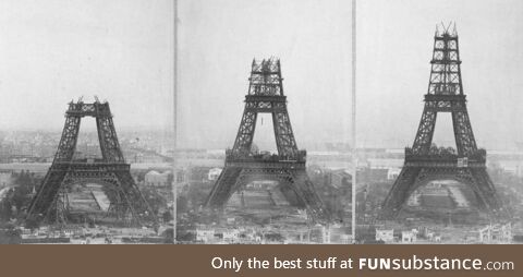 Eiffel Towerf being build throughout the years