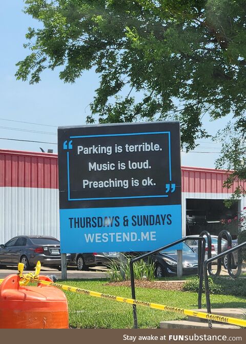 Seen outside a church in Houston, TX