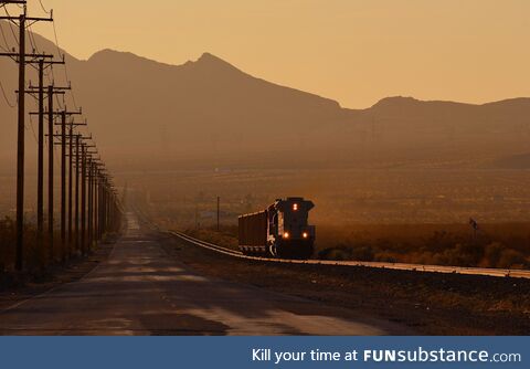 Train in the California desert