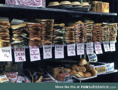 Sandwich bar in London in 1972