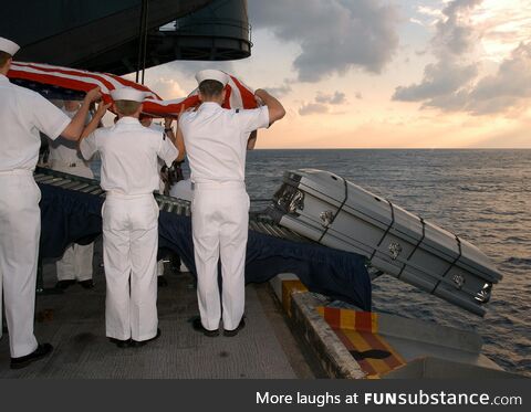 In 2004, sailor Nathan Taylor was buried at sea at his own request by the US Navy