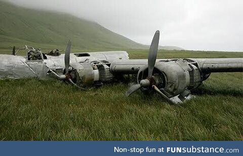 The Atka B-24D Liberator. It crash landed on Atka Island, Alaska in 1942