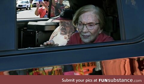 Jimmy and Rosalynn Carter at the Plains, Georgia, Peanut Festival on September 23rd