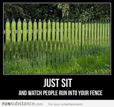 Just sit and watch people who run into your fence