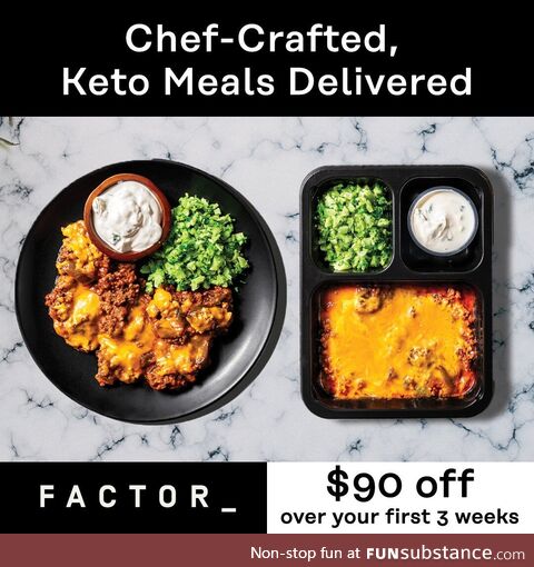 Fill your fridge weekly with prepared and delicious keto meals. Save $90 this week only!