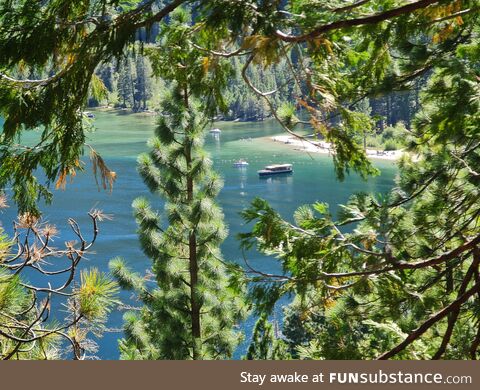 I took this picture of Emerald bay while walking down the vikingsholm trail at Lake Tahoe