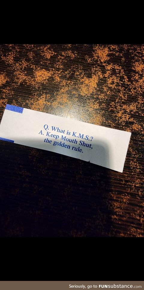 Interesting fortune cookie paper from a Tucson, Az. Chinese restaurant