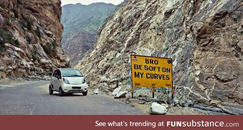 BRO, responsible for maintaining border roads for the Indian Army, posts road signs like