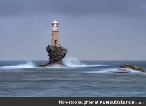 Tourlitis lighthouse, andros, greece