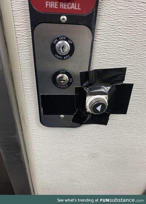The cheap mall on the crappy side of town’s button for the elevator