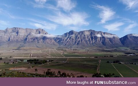 Slanghoek valley, South Africa. Busy hiking now