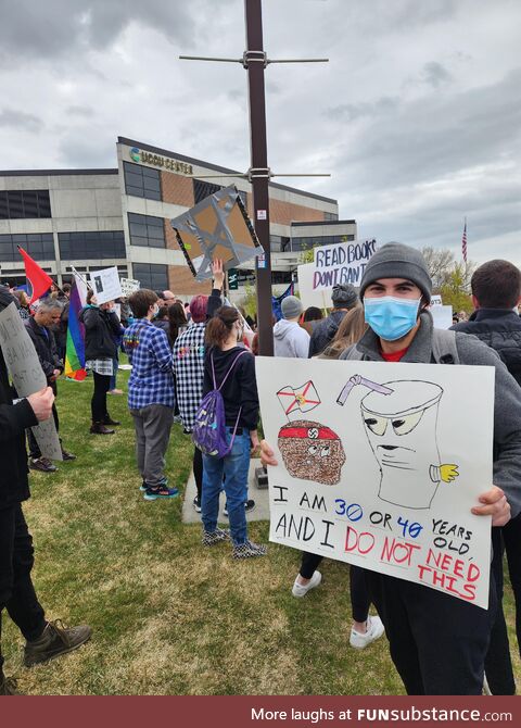 Protesting Ron DeSantis at Utah Valley University