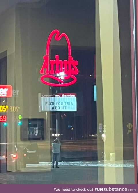 Welp no Arby's available today in Battle Creek Mi