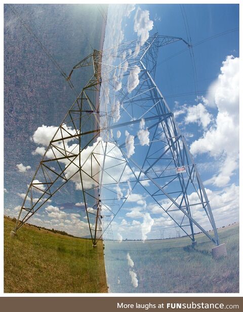 Double Exposure of a Transmission Tower