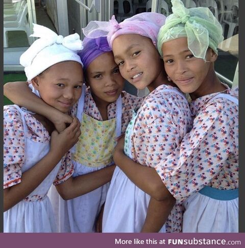 Nama-Khoe girls in Namibia. The Nama-Khoe are the largest group of the Khoekhoe
