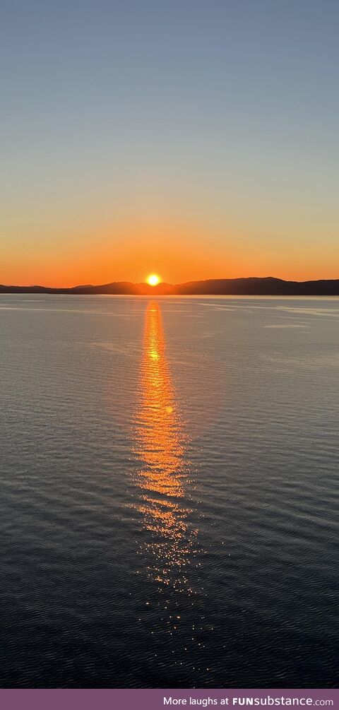 Beautiful Sunset in Victoria BC clicked on a cruise ship