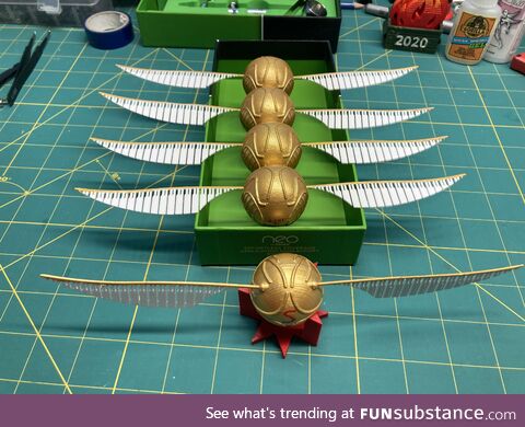 Personalized 3d printed Golden Snitches!