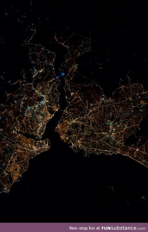Istanbul, Turkey at night from the International Space Station