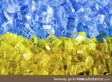 (OC) Close up of blue and yellow sugar