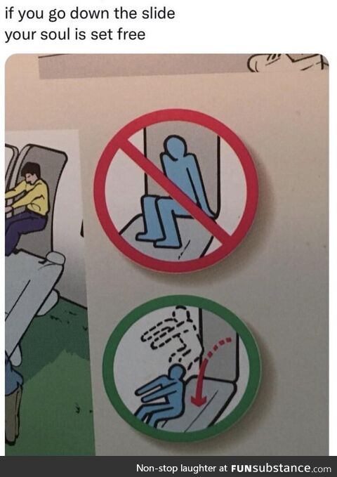 Airplane emergency exits take you to the astral plane apparently?