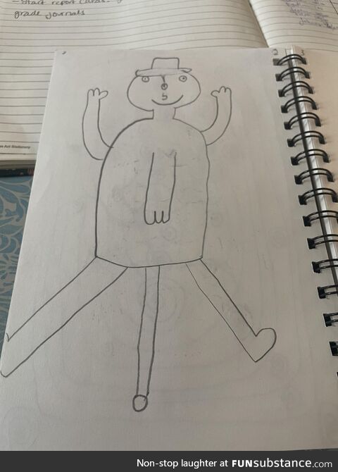 SIL is an elementary art teacher - one of her students practicing perspective on a piece