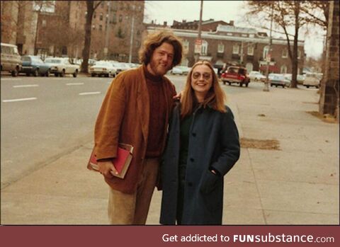 Bill and Hillary Clinton when they first meet as university students, 1973