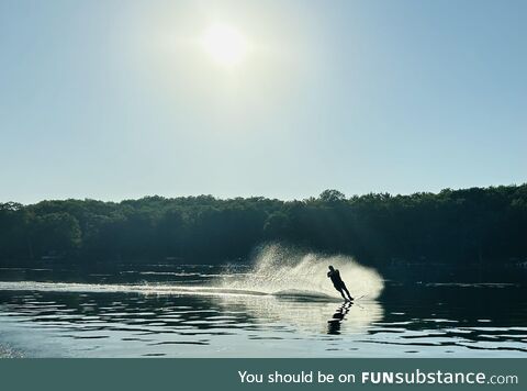 Waterskier on a lake in Wisconsin