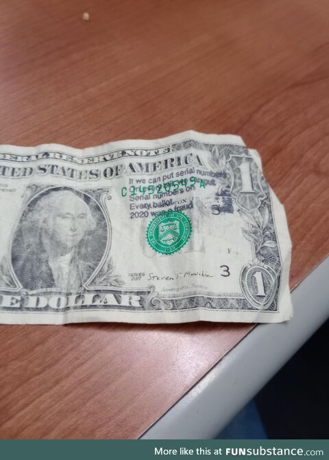 Found this stamped on a dollar bill