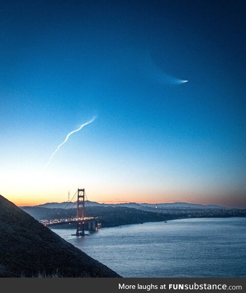 Went out for a pre-dawn bike ride, happened to catch this missile test from Vandenberg AFB