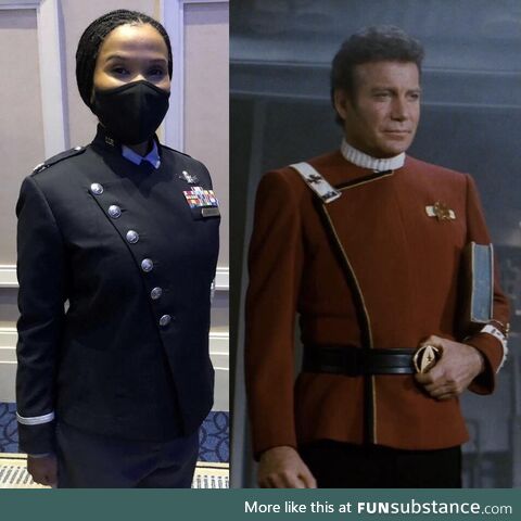 Space Force uniform and newly revealed red variant