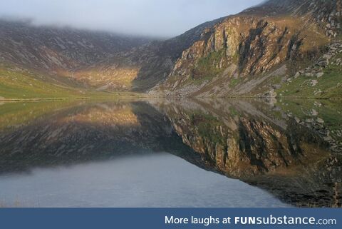 Snowdonia, a mountainous region in northwestern Wales