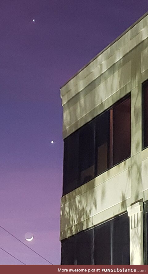The Moon, Venus and Jupiter putting on a show tonight