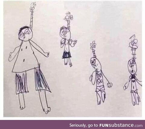 The six-year-old's teacher called them in for an emergency meeting due to his drawing of