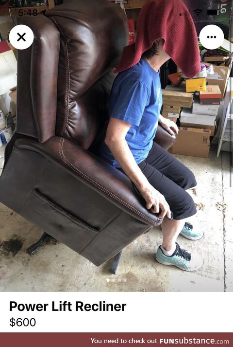 Hiding identity while trying to sell a chair