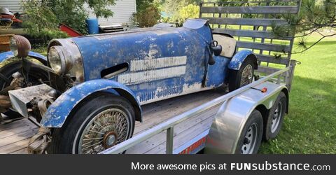 Renovating a house & found this 1964 Bugatti Type 35 stashed in the weeds!