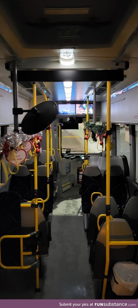 Christmas cheer on public transit in Stockholm, Sweden