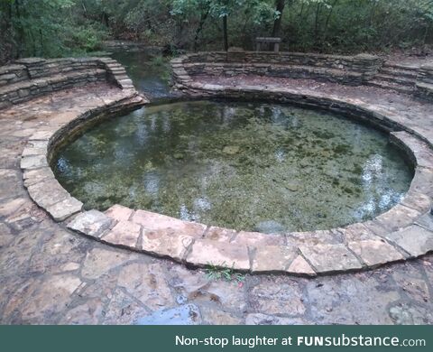 Seating around a natural spring, built in the 40s by the WPA