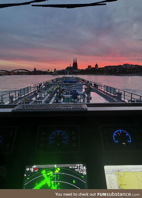 Sunset from the rhine. Köln, Germany