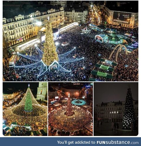 Kyiv new years trees - 2019 2020 2021 2022
