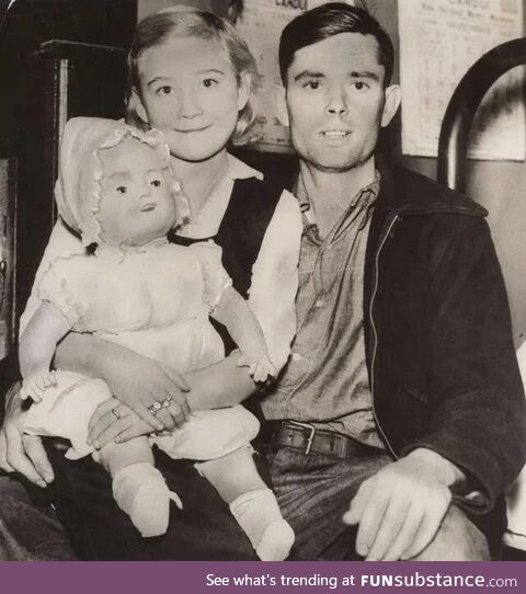 9-year old Eunice Winstead Johns and her husband, 24-year-old Charlie Johns, Tennessee