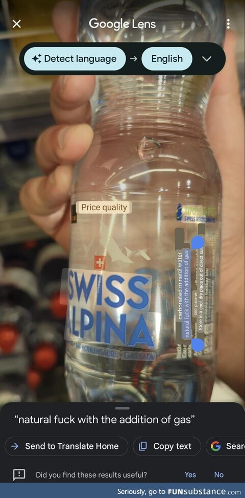 Wanted to know if it's sparkling or still, and you Swiss people sure are into weird