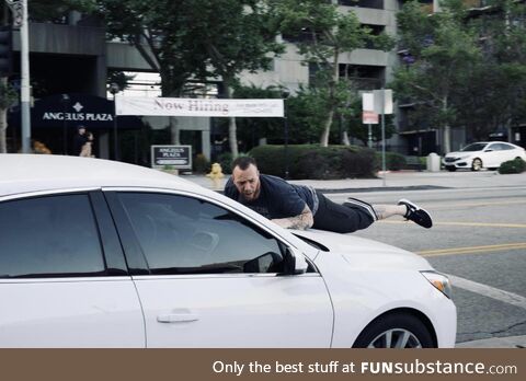 A man riding his car during its theft ~dtla (oc)