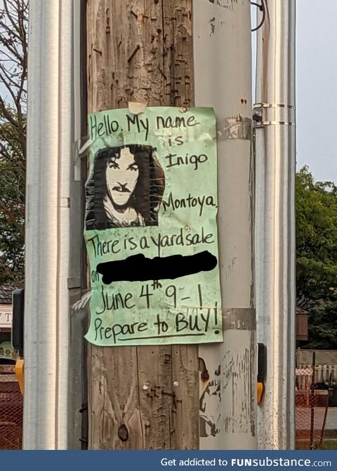 Spotted this yard sale sign tonight