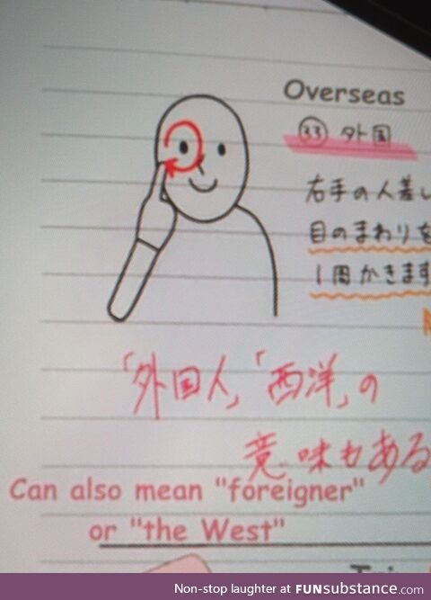 The Japanese sign language for Foreigner is literally 'Round Eyes'!